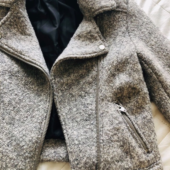 H&M Cropped Grey Wool Coat - Picture 4 of 5